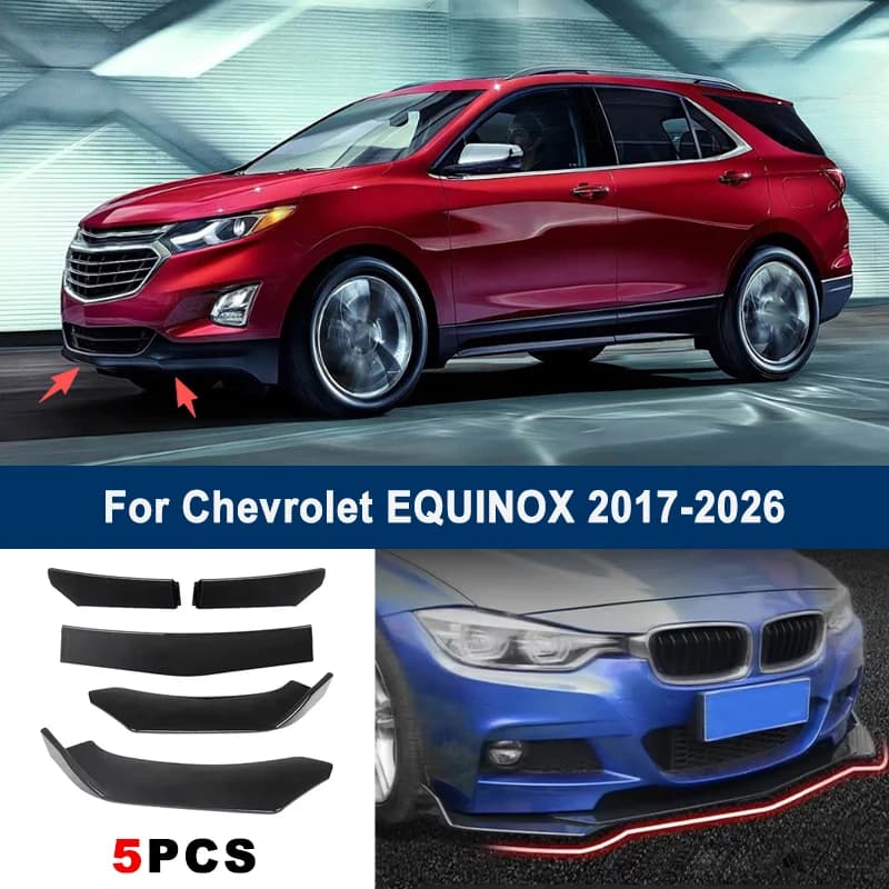 Adjustable 5Pcs Sectional Front Spoiler Lip For Chevrolet EQUINOX 2017-2026 Front Bumper Splitter Car Exterior Sport Body Kit