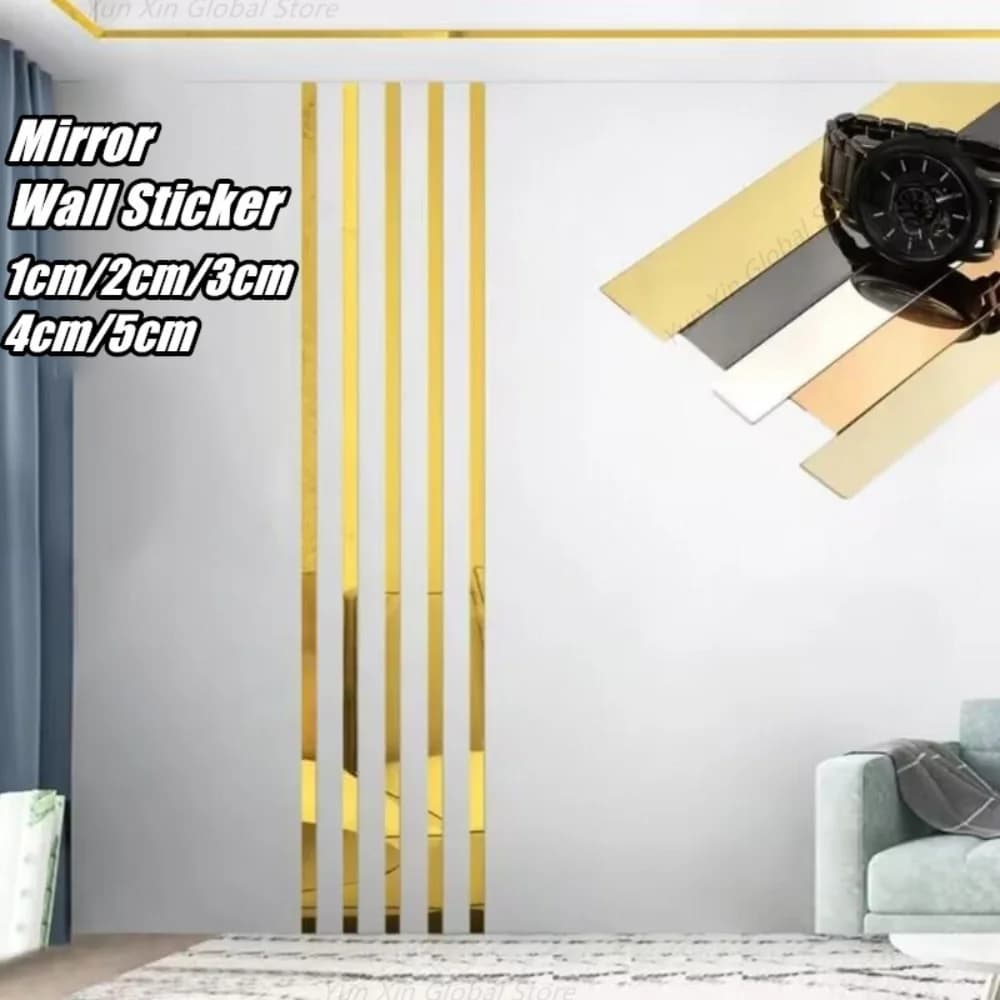 New 5 Meter Wall Sticker Bedroom Decor Line Mirror Stainless Steel for Ceramic Tile Gap Furniture Decorative Wall Edge Strip