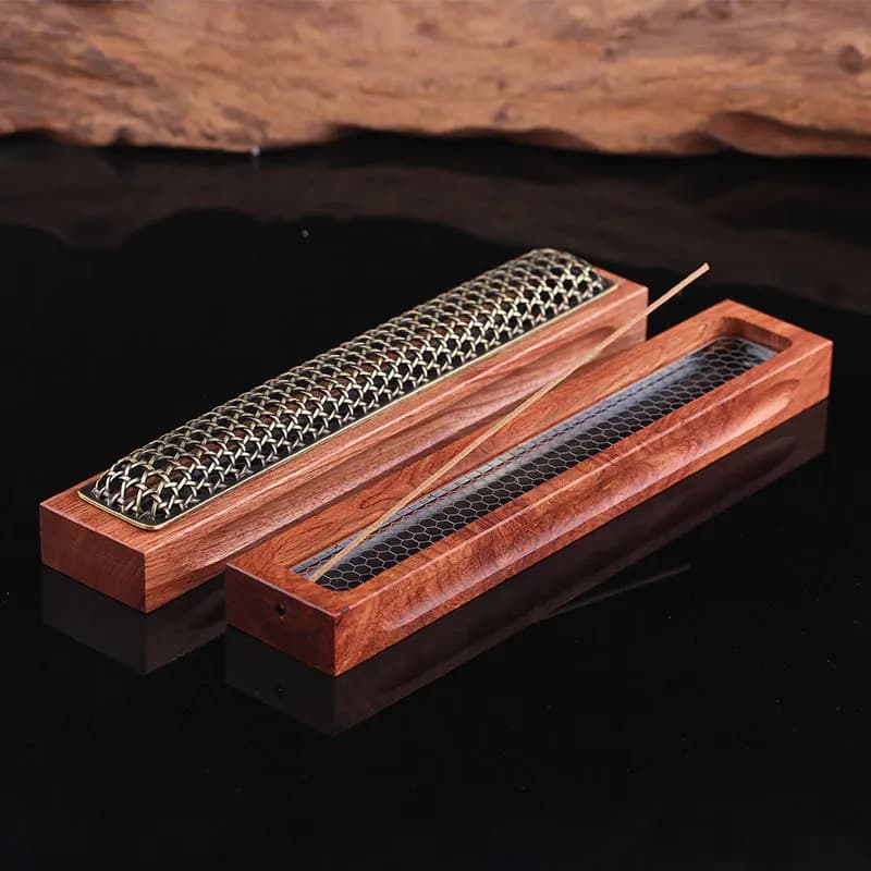 Rosewood Line Incense Burner Classical Sandalwood Coil Base Burning Incense Stick Holder Home Fragrance Table Centerpieces