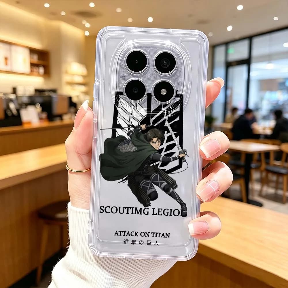 Attack on Titan Handsome For Xiaomi POCO X7 X6 X5 F7 F6 F5 F4 M8 M6 C85 C71 Pro Protective Transparent Phone Case Cover
