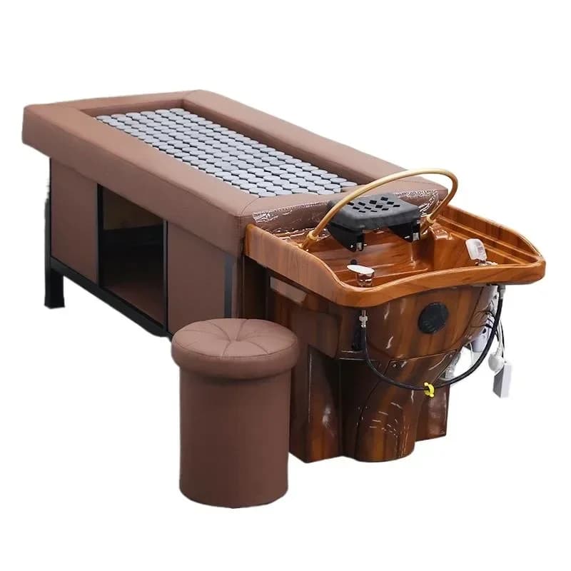 Hair treatment water circulation fumigation shampoo bed