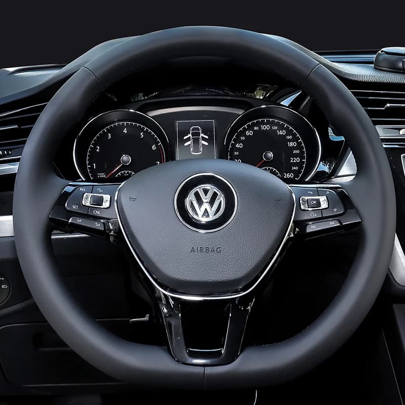 Customized Hand Sewing Car Steering Wheel Cover for Volkswagen VW Magotan Passat Sagitar Variant Tharu Tayron Genuine Leather