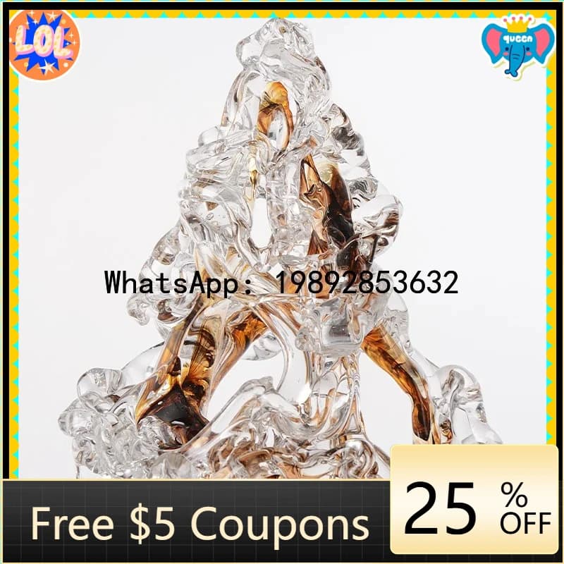 AB  Stone Luck Turning Glass Taihu Stone Ornament High-End Living Room Entrance Decoration Craft