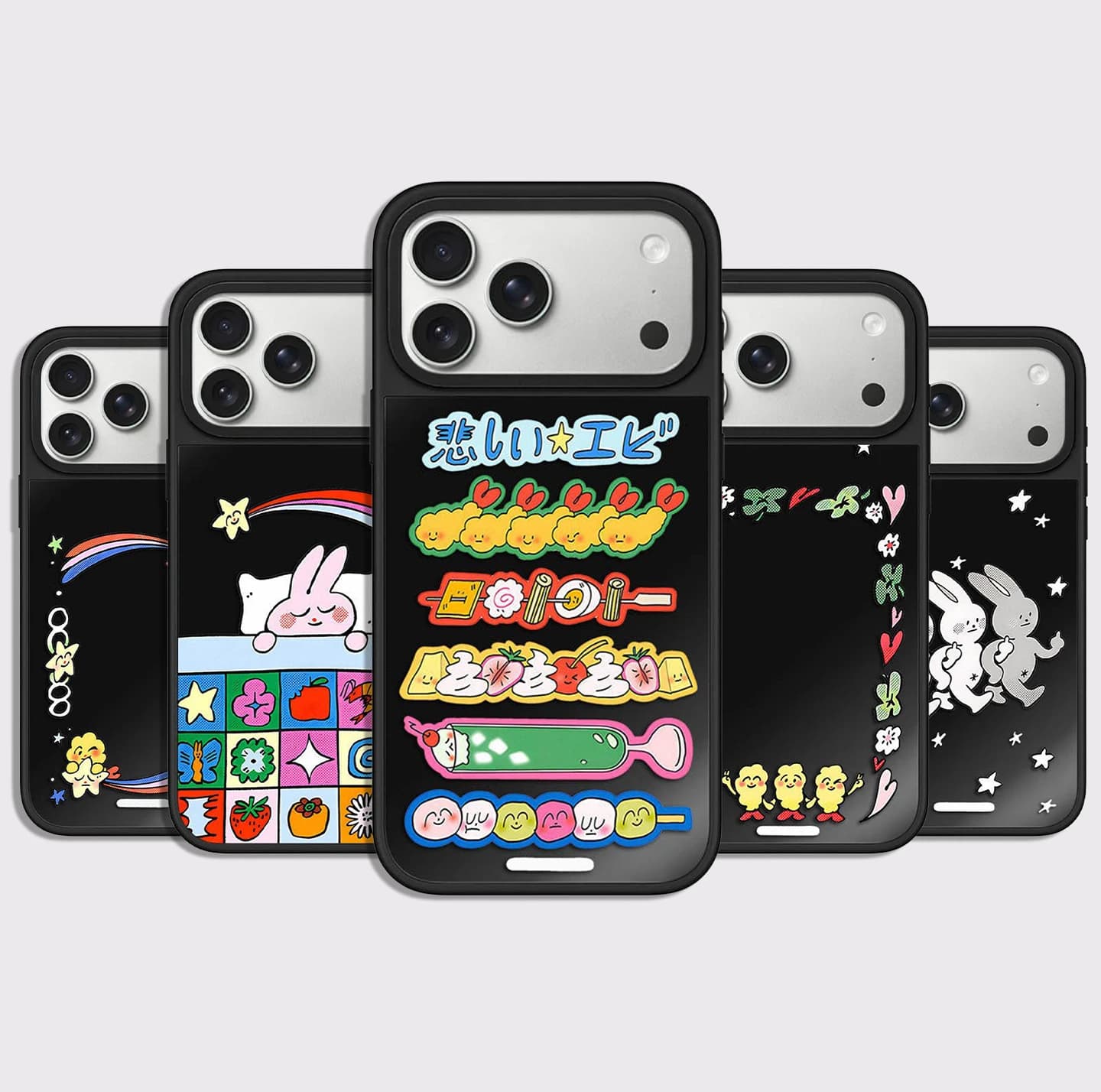 Cartoon Shrimp Skewer Mirror Surface Magnetic Phone Case Cover for IPhone 12 13 14 15 16 17 Pro Max Case for IPhone 17 Air
