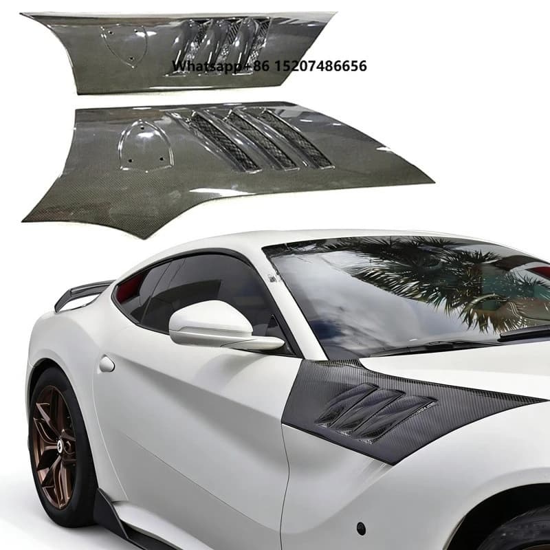 Car Modification Parts for F12 Plain Weave Dry Carbon Fiber Front Fenders for F12 Berlinetta Accessories Fender Vents