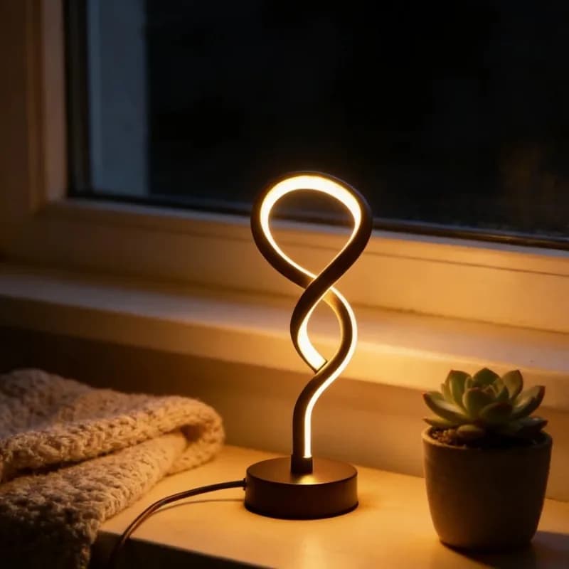 1PC Creative Gourd Shape Simple Bedroom Light Three-color Dimming Desktop Decorative Table Lamp