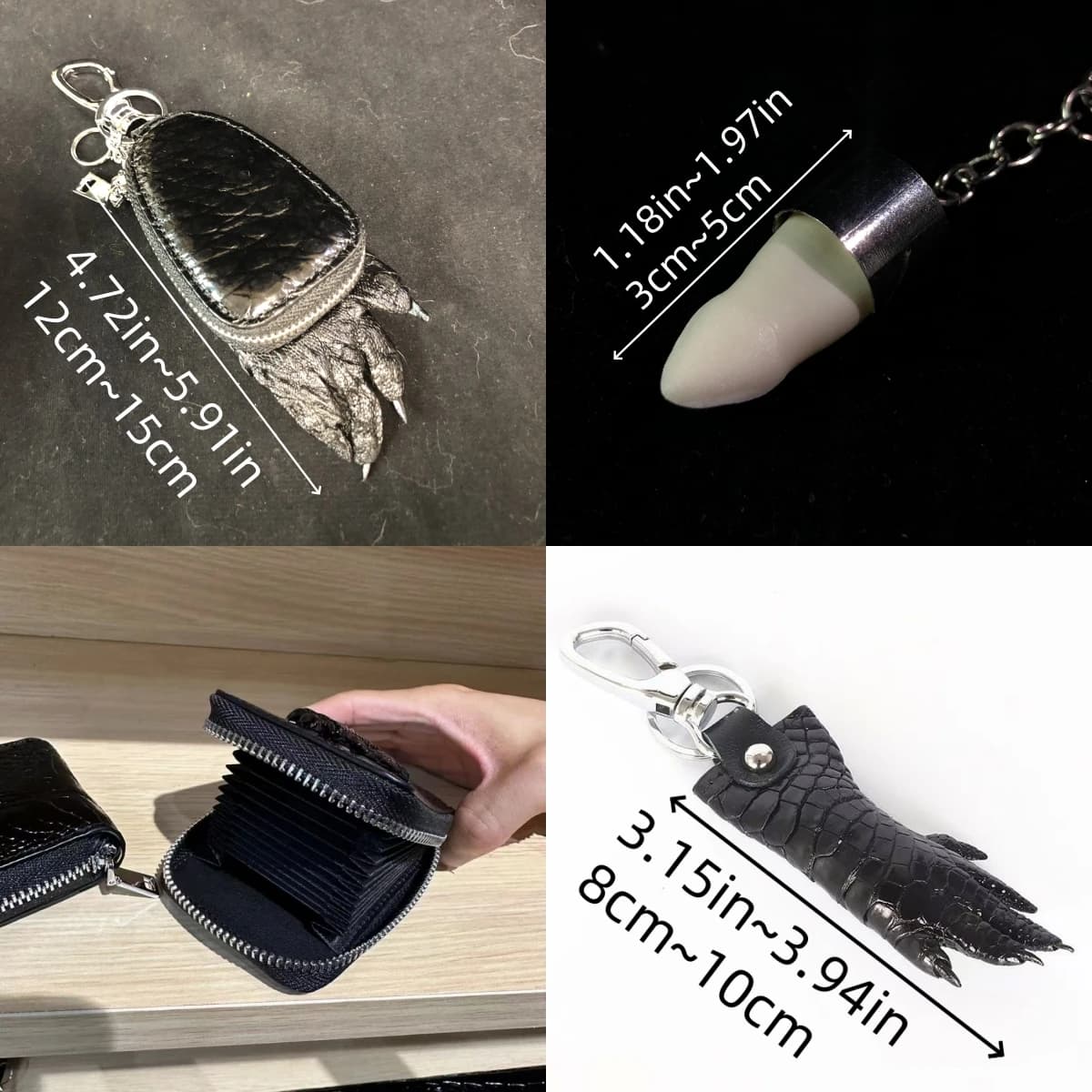 2058 Handmade Reptile Shape Craft Model Collection Multi Style Bag Pendant Keychain Card Holder Retro Dark Decor Collectible