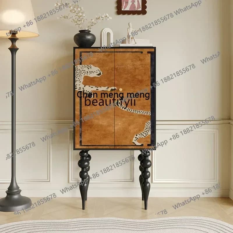 DD  French art solid wood, living room storage locker, multi-functional integrated decorative cabinet, simple modern tall cabin