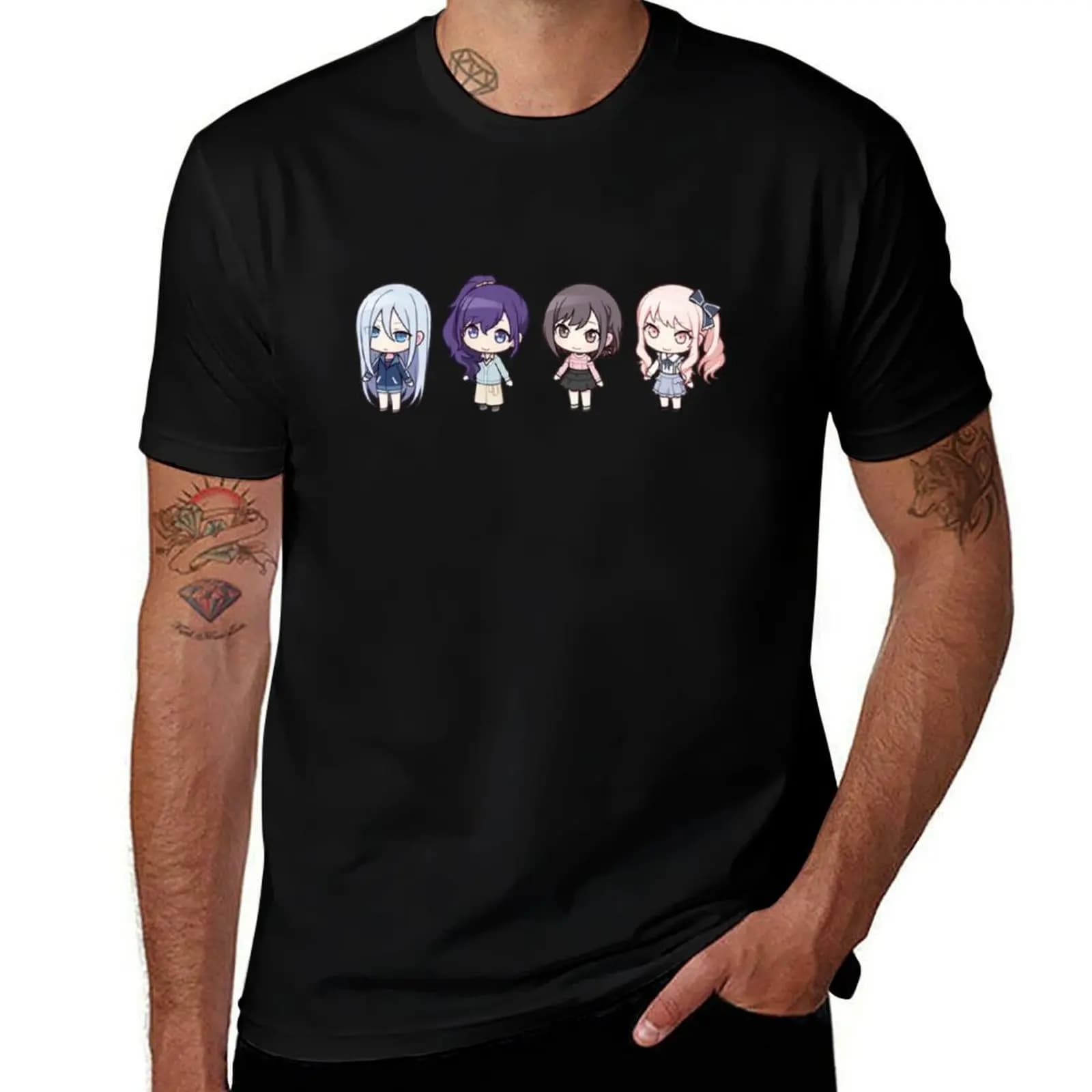 Nightcord at 25:00 Chibis T-Shirt Basic Plain Short Sleeve Crew Neck Tee T-Shirt