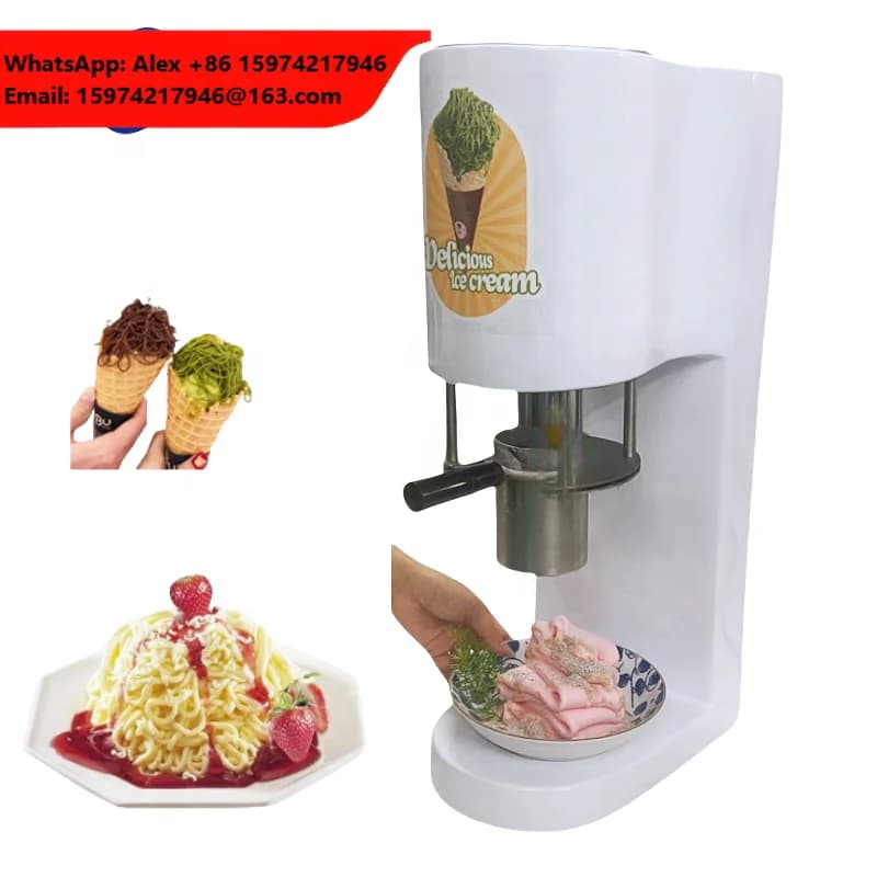 Manual Multiple Swirl Ice Cream Making Machine Yogurt Shapes Spaghetti Noodle Ice Cream Maker Machine Commercial