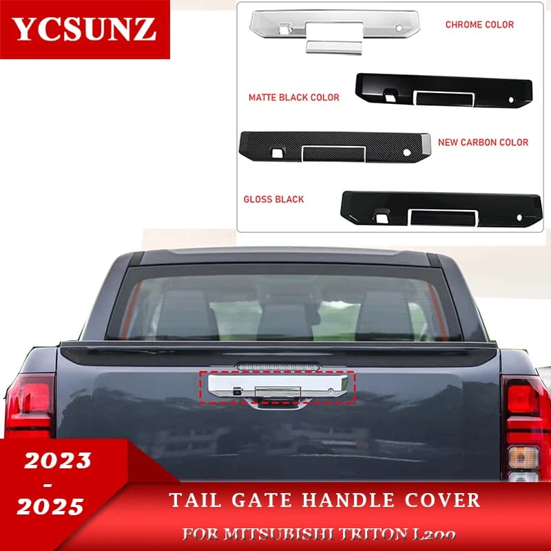 ABS Rear Handle Tailgate Cover For Mitsubishi Triton L200 MV 2023 2024 2025 Pickup Truck Car Accessories
