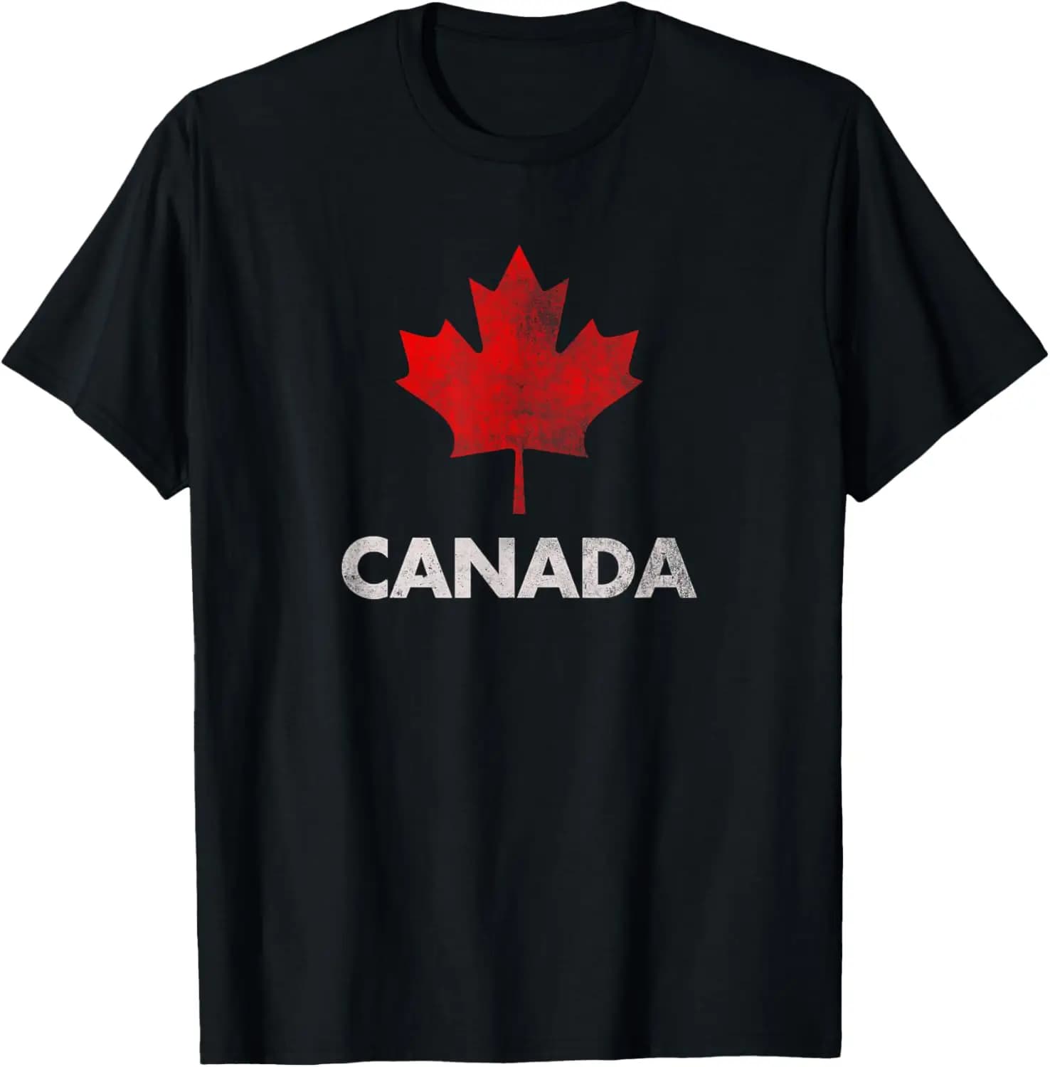 Vintage Retro Canadian Maple Leaf Canada Flag T-Shirt 100% Cotton O-Neck Short Sleeve Summer Casual Mens T-shirt Streetwear