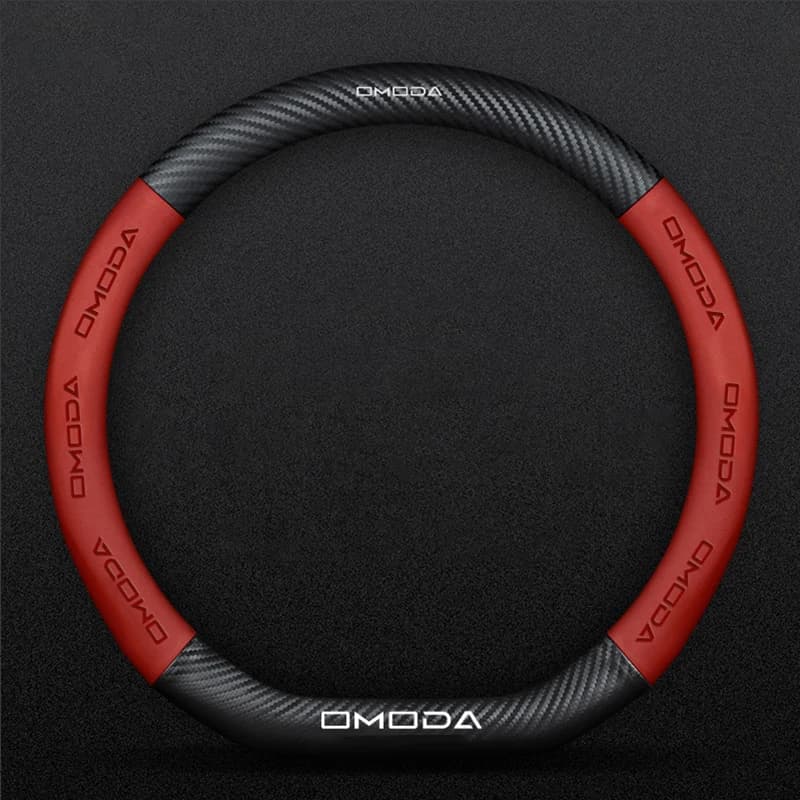 For Chery Omoda C5 Crossover Omoda 5 FX 2022-2023 E5 38cm Anti-slip Genuine Leather Suede Carbon Fiber Car Steering Wheel Cover