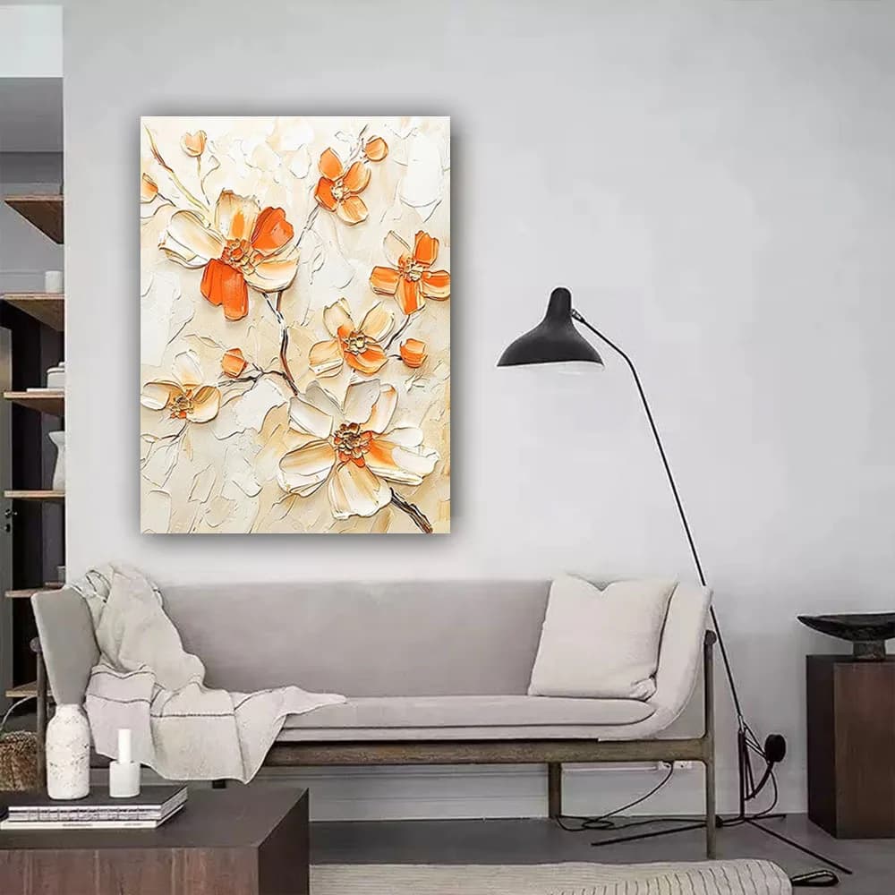 Modern hand drawn Colorful Flower wall art Abstract Oil Painting On Canvas Wall Pictures For Living Room Sofa Home Decor mural