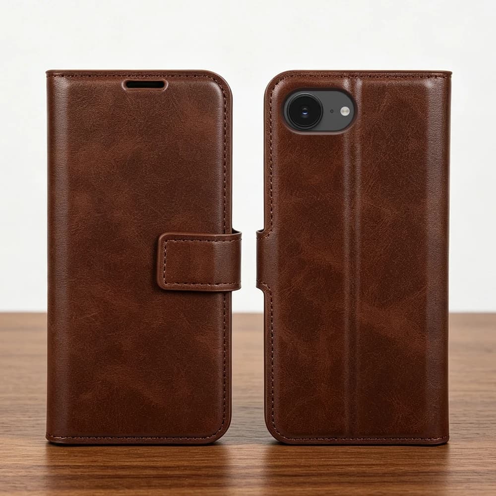 Premium Calf Leather Flip Case For iphone 17e 16e 17 Pro Max 16Pro 15Pro 14 Plus 13 12 Mini Air Phone Case Cover Coque Funda Bag