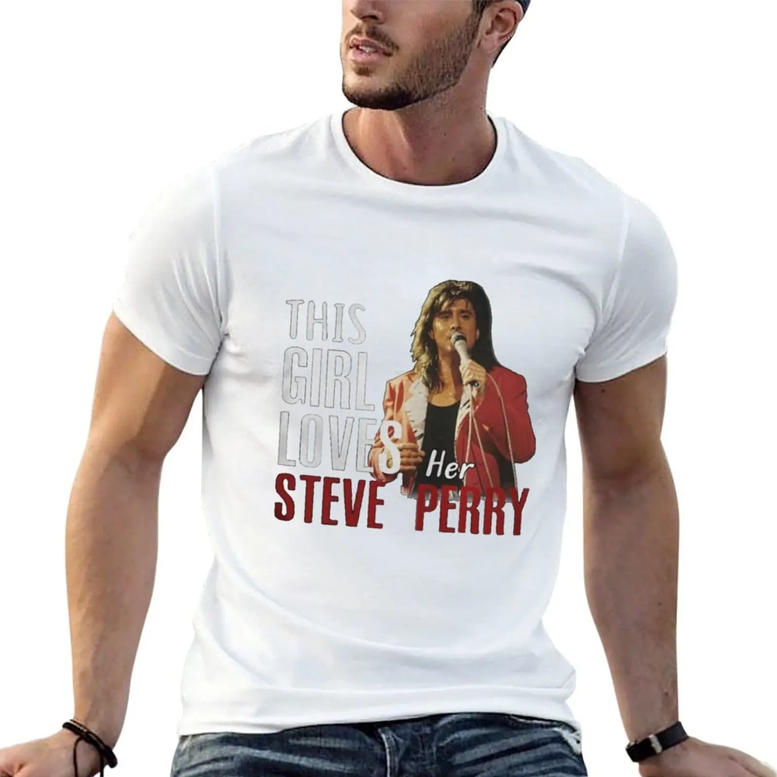 This Girl Loves Her Steve Perry T-Shirt man clothes customs mens t shirts