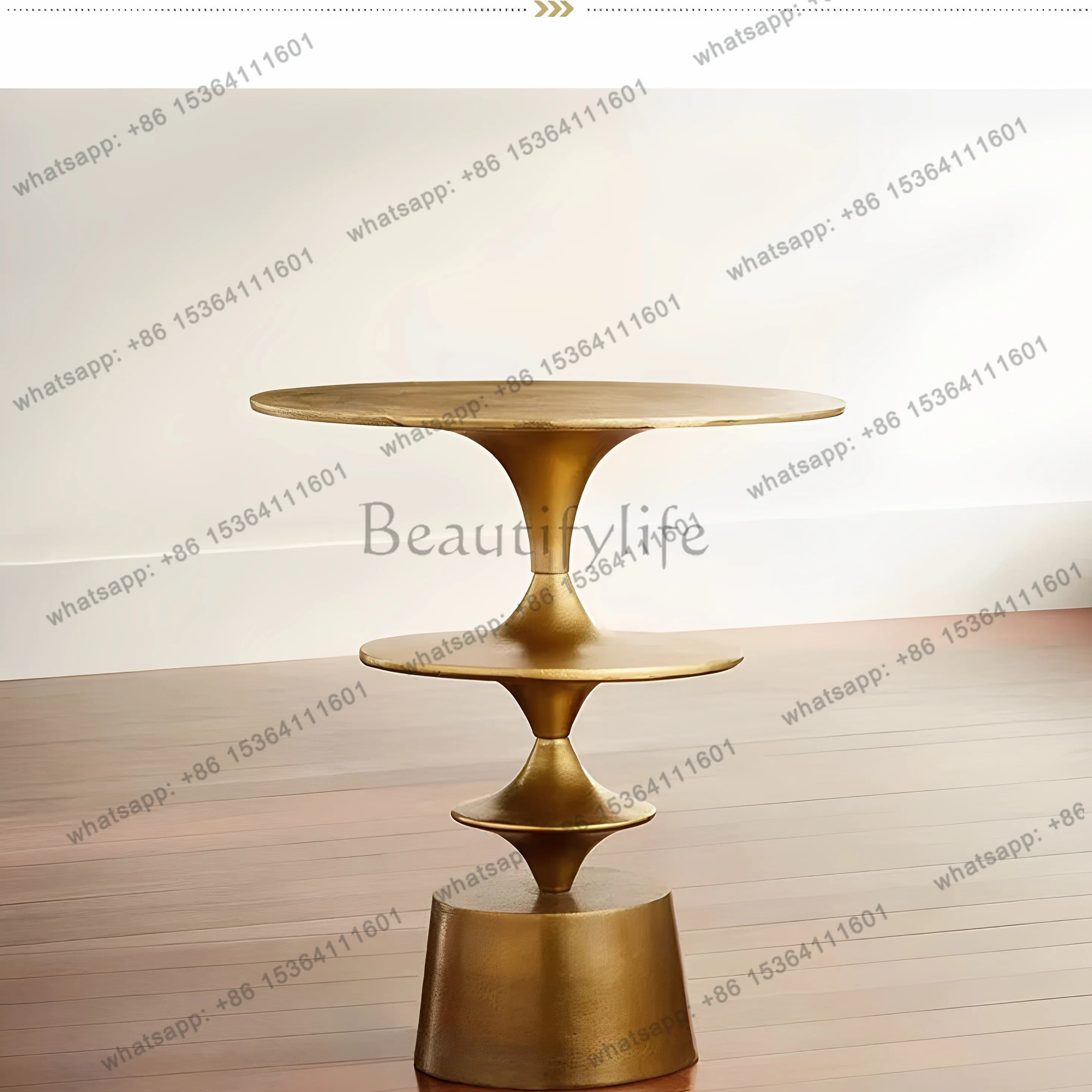 Wabi Sabi Wind Sofa Candlestick Gyroscope Coffee Table Side Cabinet Fiberglass Corner Table