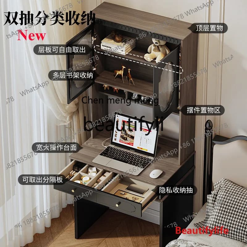 2003 Medieval desk bookcase integrated small single desk household computer desk dresser