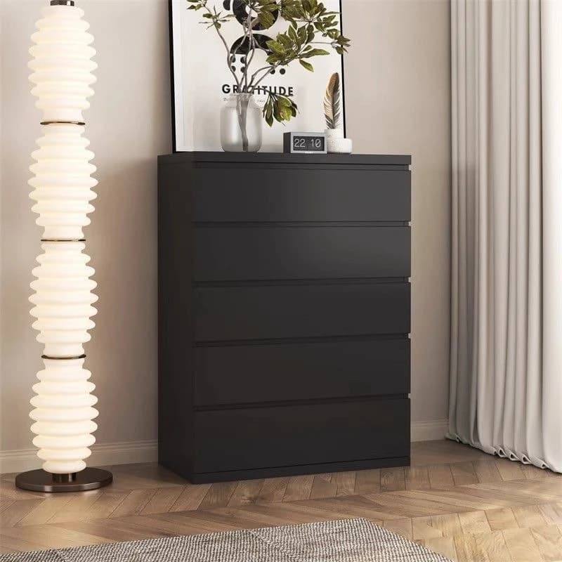 Solid wood chest, living room chest of drawers, TV cabinet, black chest of drawers, dresser table