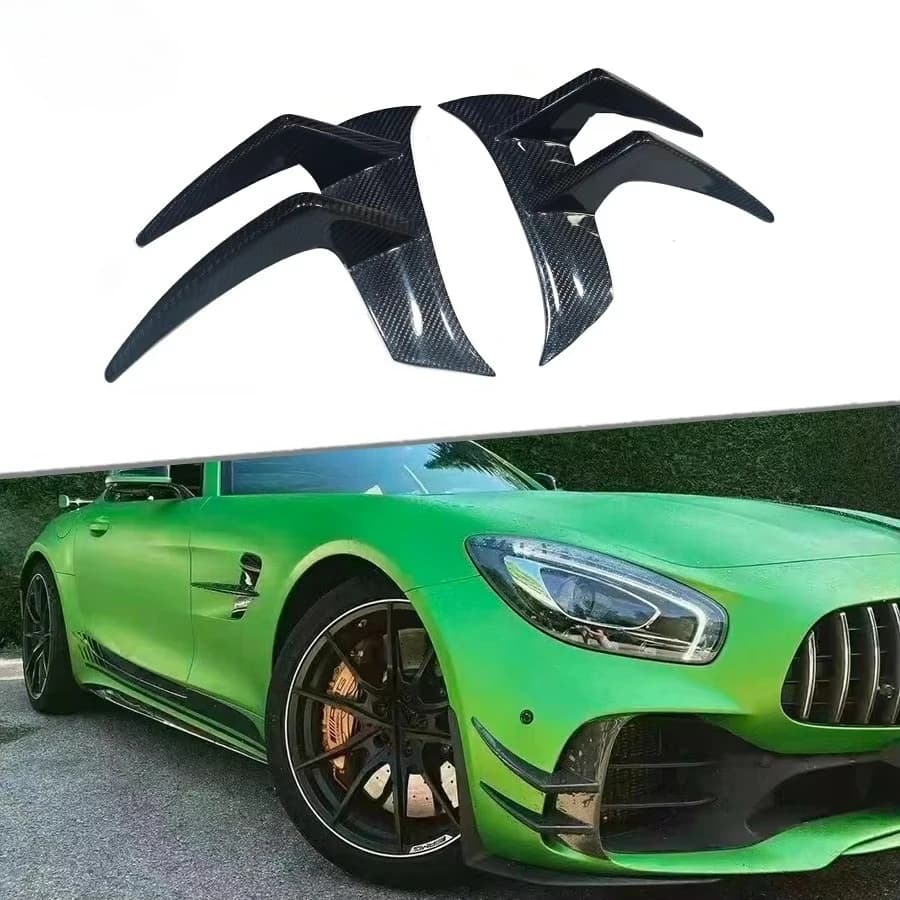 STLF Real Carbon Fiber Front Side Splitters for  AMGS GT GT-R 2016-2018 Front Splitters Canards Fins Car Accessories