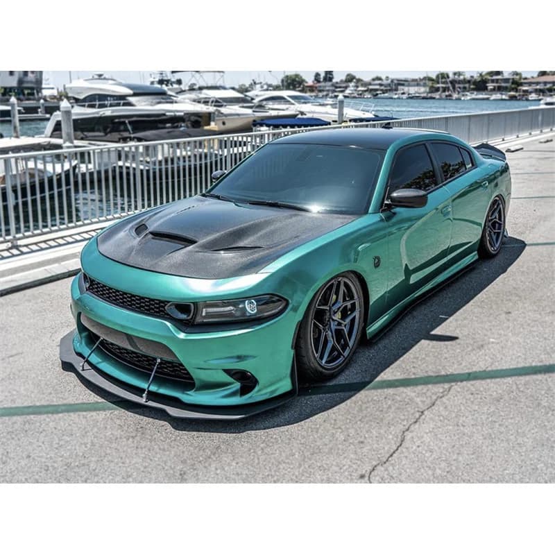 High Quality Hellcat Style Lightweight Carbon Fiber Hood Bonnet Fit Charger 2015 up