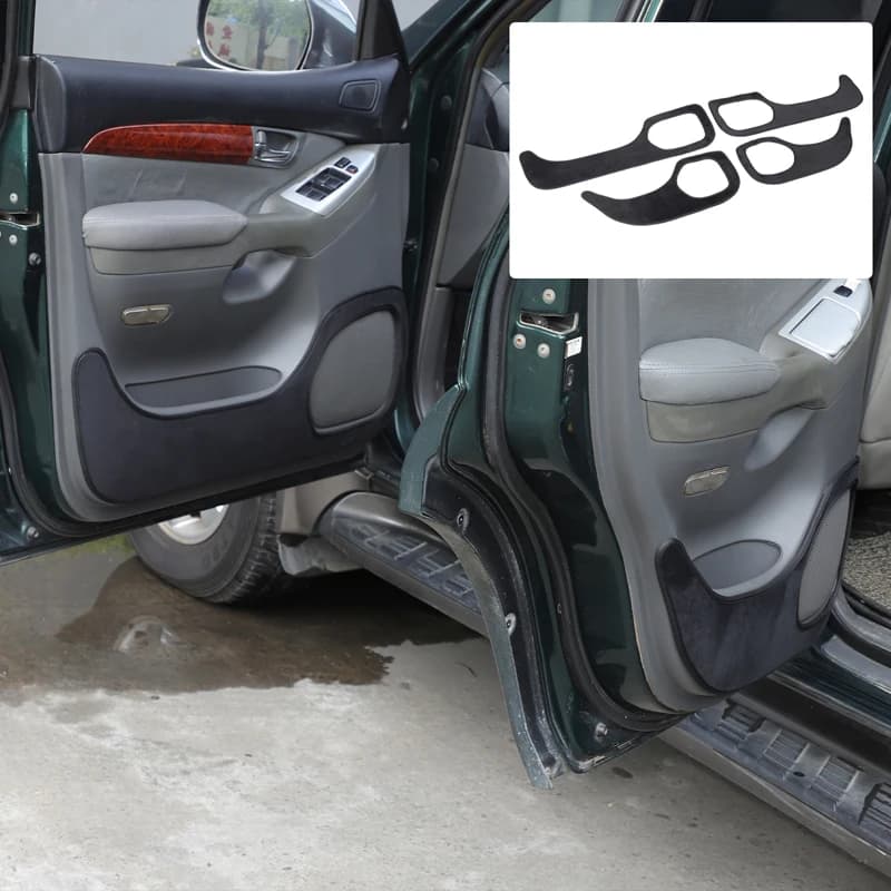 4piece set Velvet Black For Toyota Land Cruiser Prado FJ120 2003-2009 Car Door Anti-Dirty Mat Decoration Sticker Car Accessories