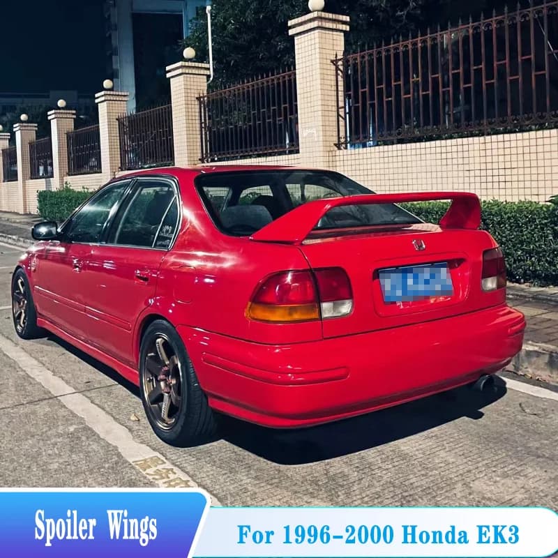 For 1996-2000 Honda Civic EK3 Car Rear Trunk Spoiler Lip Wings ABS Plastic Car Exterior Tuning Trim Styling Body Kit Accessories