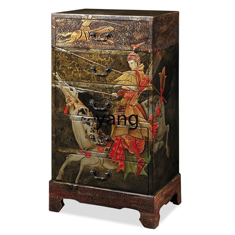 LTT Modern Personality Painting Storage Solid Wood Multi-bucket Cabinet Chinese Five-bucket Art Cabinet