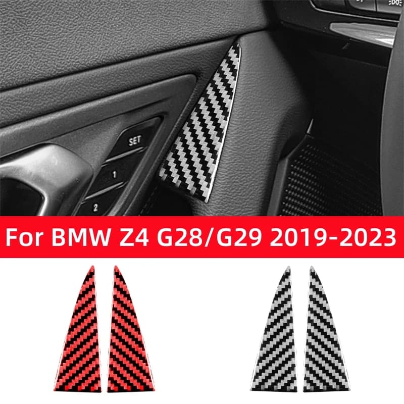 For BMW Z4 Series G28 G29 2019-2023 Carbon Fiber Accessories Modified Interior Car Door Armrest Decoration Trim Cover Stickers