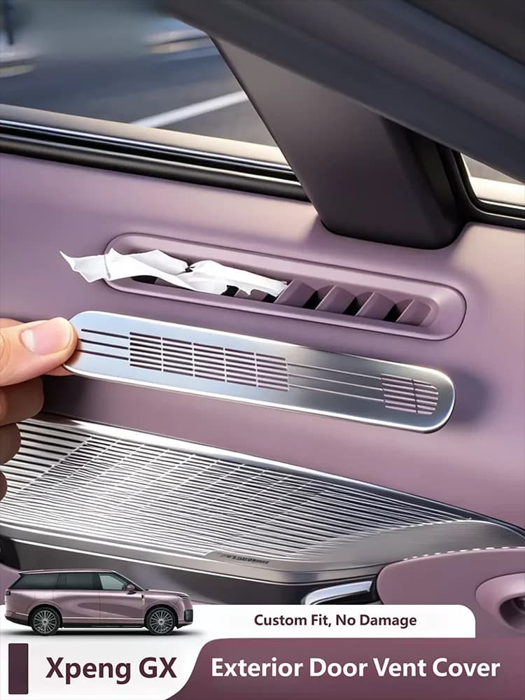 For Xpeng GX 2026 2027 Stainless Steel Door Air Conditioning Vent Protection Dust Cover Interior Modification Supplies