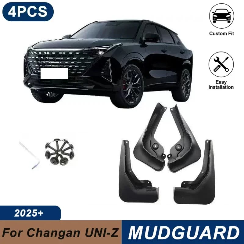 4PCS Car Mud Flaps For Changan UNI-Z 2025+ Waterproof Anti-Splash Fender Mudguards Auto Exterior Accessories