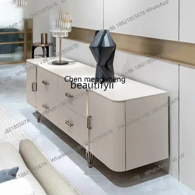Q178 CC  American light luxury TV cabinet, living room integrated cabinet, high-end coffee table combination storage side cabine