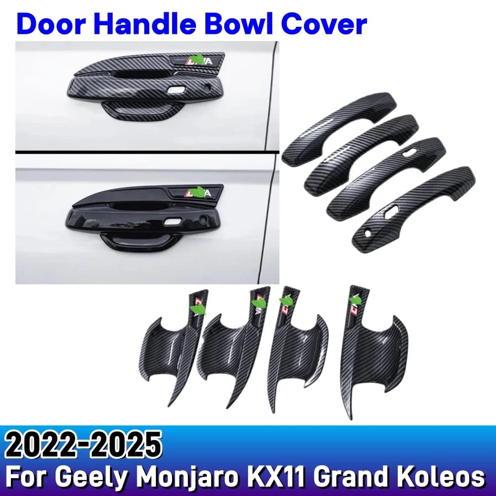 For Geely Monjaro KX11 2022-2024 Grand Koleos 2025 Door Handle Bowl Cover ABS Car Styling Upgrade Exterior Decoration Accessory