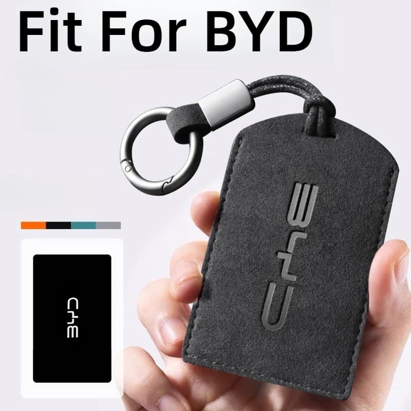 Fit For BYD Seal Han EV Sealion 7 Song Plus Atto 3 Car Key Card Holder NFC Smart Card Case Suede Protective Shell