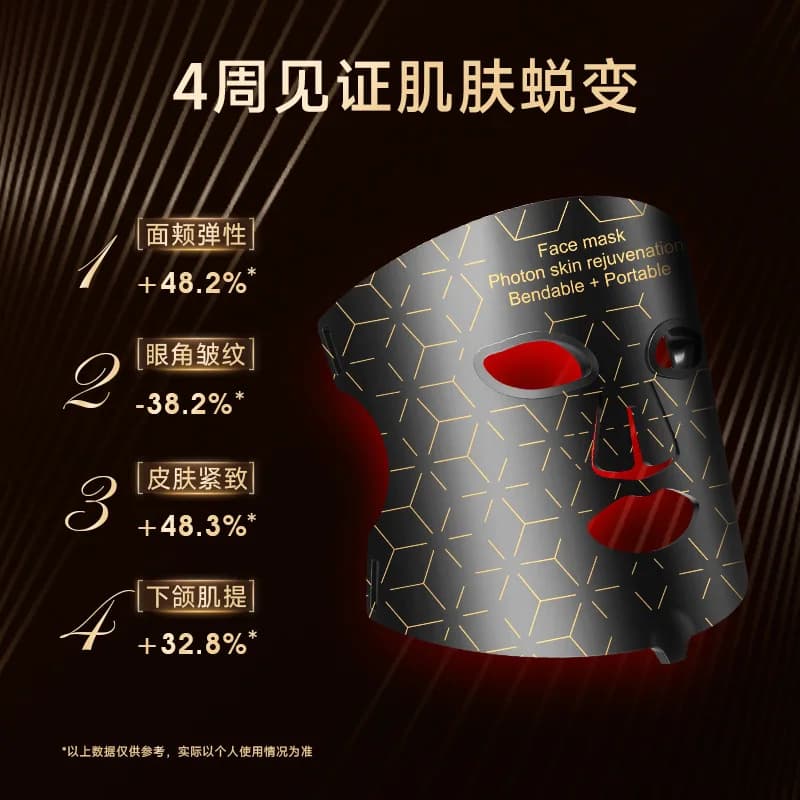 Beauty Mask Household Phot-on Skin Rejuvenation Led Red and Blue Light Spectrometer Silicone Beauty Instrument Firming