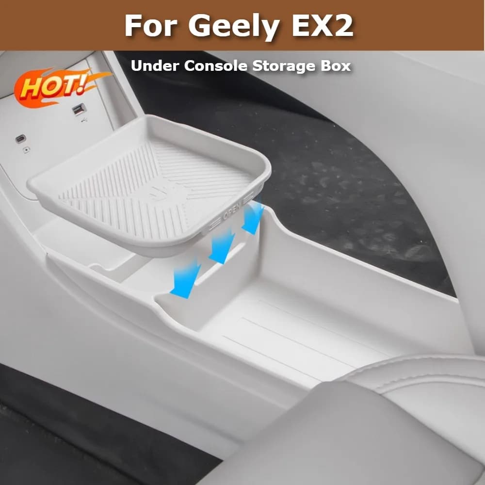 For Geely EX2 Proton e.MAS 5 Xingyuan 2025 2026 Central Control Lower Storage Box Armrest Organizer Tray Interior Accessories