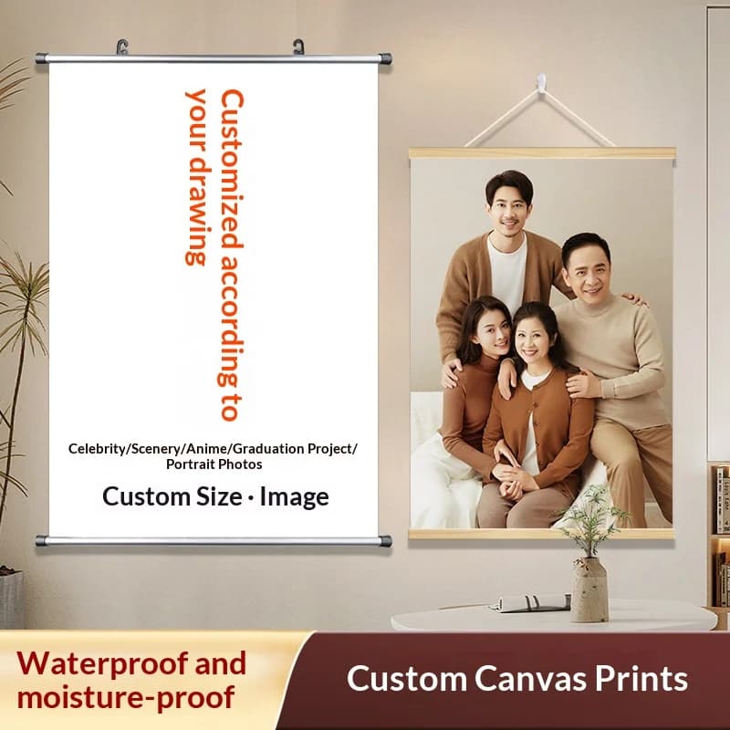 custom-made decorative painting Wall hanging scroll painting customized celebrity portrait printed photo family portrait poster