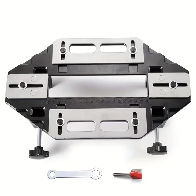 L-HT1266 Door Hinge Installation Router Template Kit 0 to 18mm Length Aluminum Alloy Door Hinge Router Template