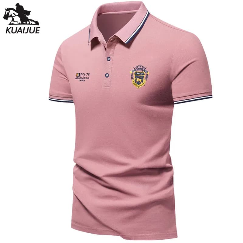 Men's High Quality Summer New Lapel Men's Short Sleeve Polo Shirt Fringe Embroidery Business Casual Men's Polo Shirt M-4XL 903