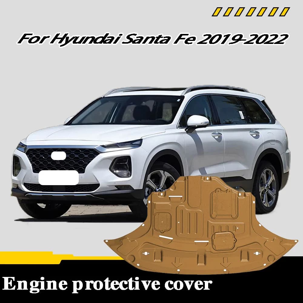 Vehicle - Specific Splash - Proof Durable Sturdy Engine Undercover And Lower Mudguard For Hyundai Santa Fe 2019-2022 2.0T