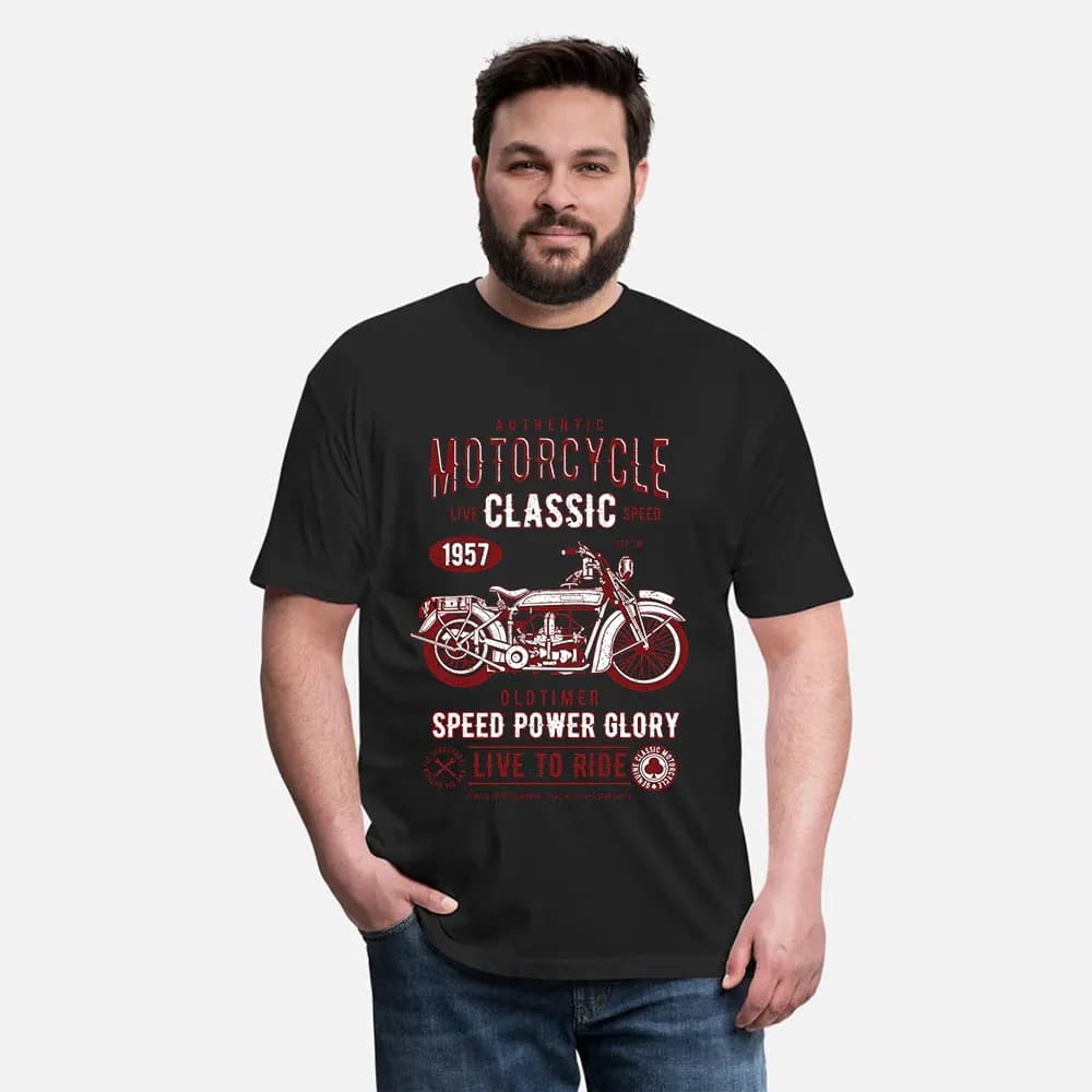 Vintage Custom Retro Cafe Racer Gift T-Shirt for Racing bikers 100% cotton printed Motorcycle Graphic clothes 0419 All size Tops