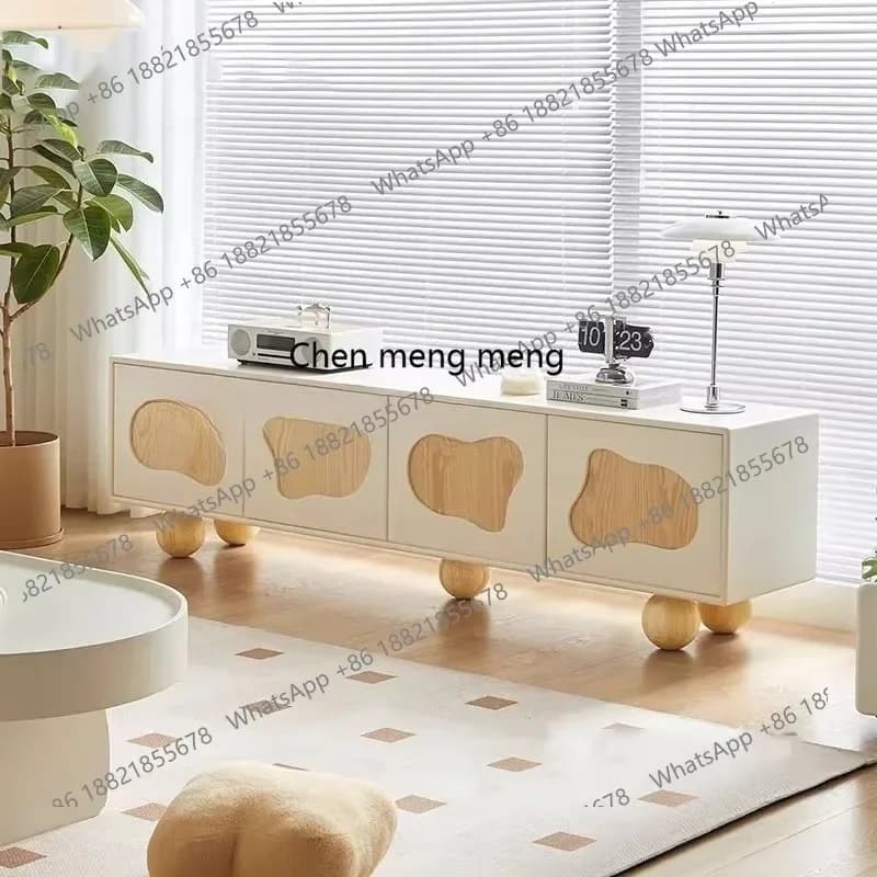 X TV cabinet combination living room floor cabinet, small apartment simple modern white light luxury