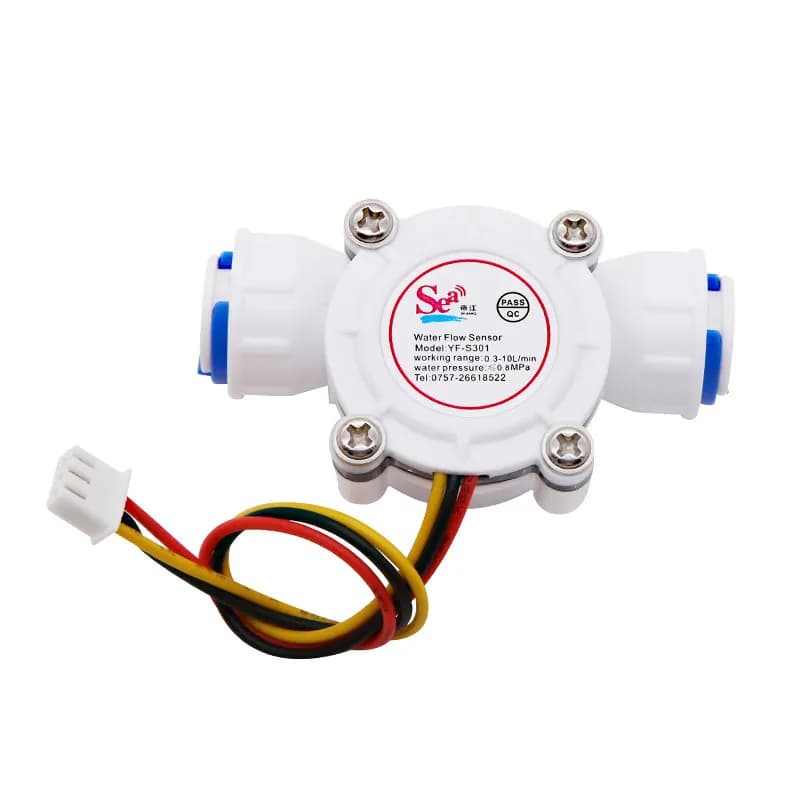 Hall Water Flow Sensor 3/8" PE Quick Connect DC4.5-24V 0.5-10L/min 1.75MPa for Water Dispenser Flow Meter 9.7mm Inner Diameter