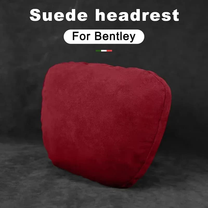 For Bentley Bentayga W12/Continental GT/Flying Spur V8 Mulliner Suede Car Neck Rest Pillow - Auto Seat Neck Support Accessories