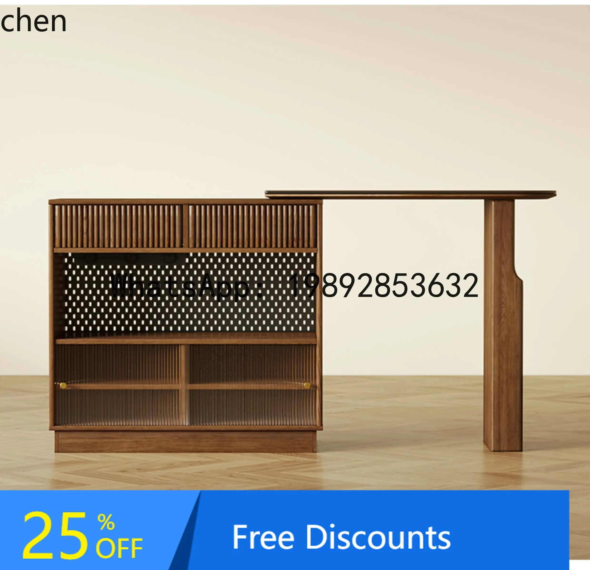 AA  solid wood rock slab bar counter cabinet, living partition chest cabinet, storage side cabinet