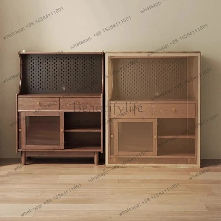 solid wood dining side cabinet integrated storage against the wall living room storage kitchen coffee storage side cabinet