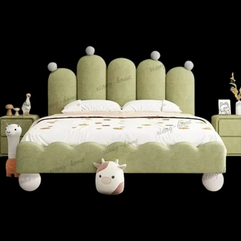 PG Green Kids Mattresses Bed Bedside Luxury European Freeshippings Items Single Bed Loft Platform Camas De Dormitorio Furnitures