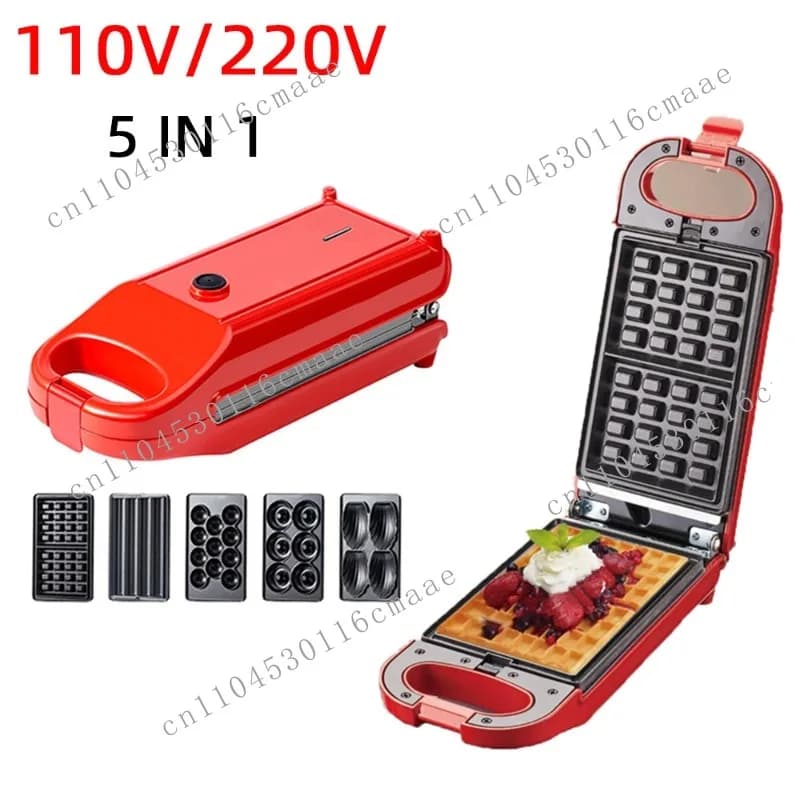 5-in-1 Donut Machine Sandwich Waffle Oil Stick Machine Biscuit Machine Home Cake Breakfast