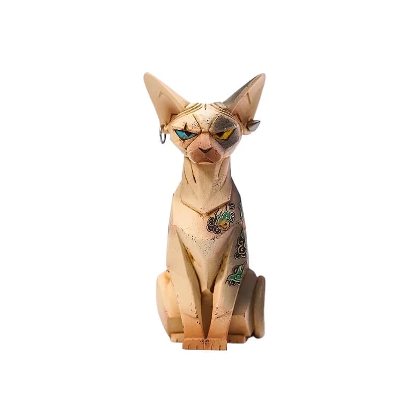 Gangster cat model, ruins zoo hairless cat pet surrounding tide play figure