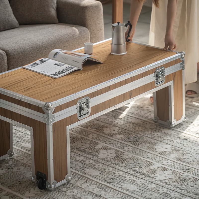 LTT air box coffee table removable with storage all aluminum hemming retro nostalgic coffee table